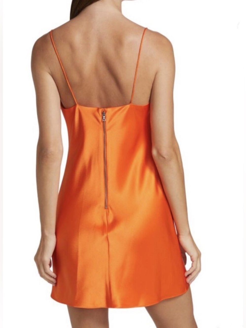 Alice + Olivia Cowlneck Tangerine Strappy Slip Mini Party Dress - Picture 3 of 7
